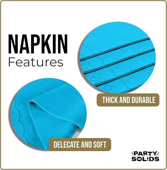 Turquoise Dinner Napkins Disposable 8" x 4" Folded - 40 Pcs 2 Ply Turquoise Napkins Disposable Paper Guest Towels for Bathrooms, Dinners, Everyday Parties & Party Supplies