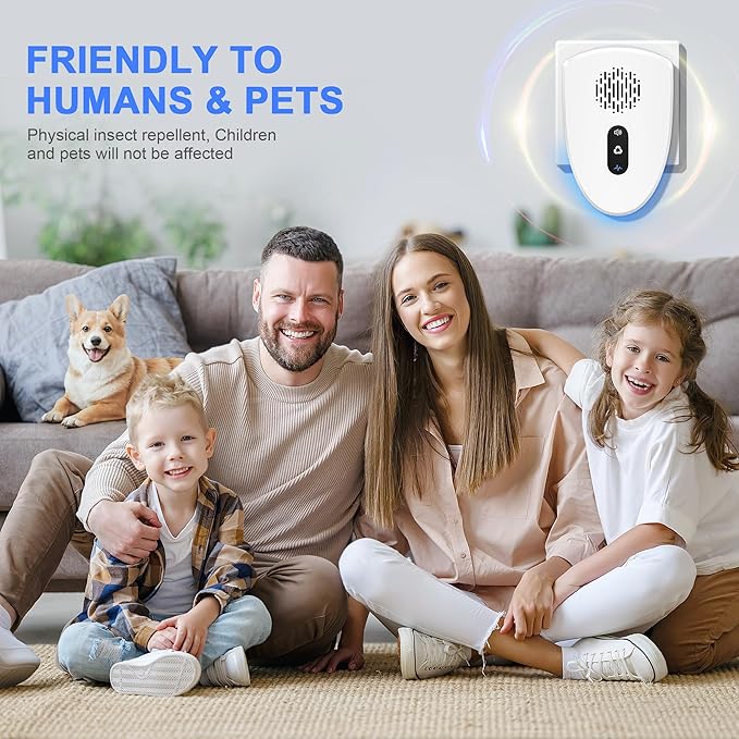(2025 Upgraded) Ultrasonic Insect & Pest Indoor Repeller, Plug-in Control Device Repellent for Rodent, Mice, Rats, Roaches, Ants, Spiders, Mosquitoes, Bugs, Home, 3 Mode Switching (6 Pack)