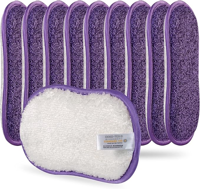 10 Pack Kitchen Dish Sponges Scrubber Non-Scratch Multi-Purpose Dishcloths, Sponge Along with Heavy Duty Scouring Power - Effortless Cleaning of Dishes, Pots and Pans