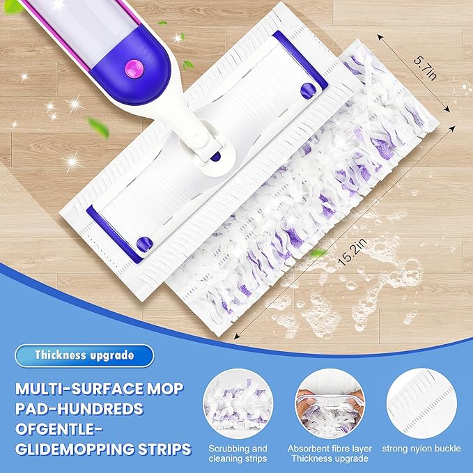 Cleaning Pads Compatible with Swiffer Power MOP Refills | 45 Pack 20% Thicker Pads | Pet Hair & Grease Deep Cleaner