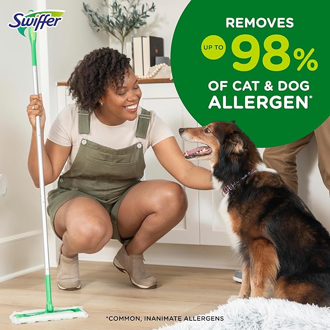 Swiffer Sweeper Pet, Heavy Duty Dry Sweeping Cloth Refills with Febreze Odor Defense, Floor Cleaning, 32 Count