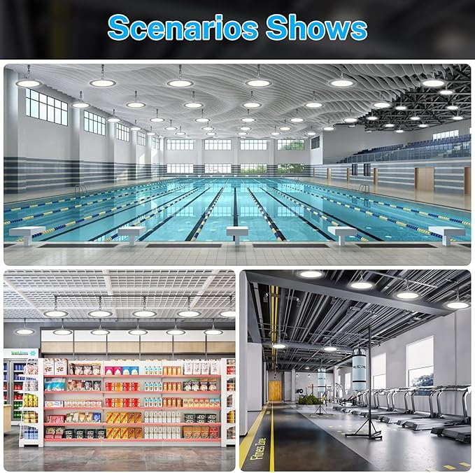 10Pack 200W LED High Bay Light Super Bright 28000 LM with US Plug 5ft Cable 100V-277V,5000K,Waterproof, LED Shop Light Fixture for Warehouse Workshop Garage Lighting Fixture, FCC Listed