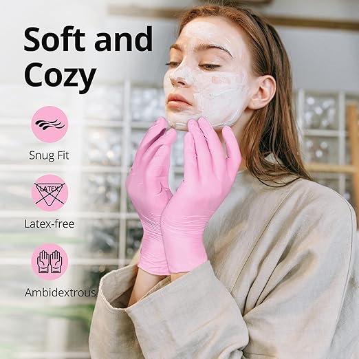 Pink Disposable Gloves, X-Small, Disposable, Latex-Free, Food-Safe, Powder-Free, 1000-ct Case