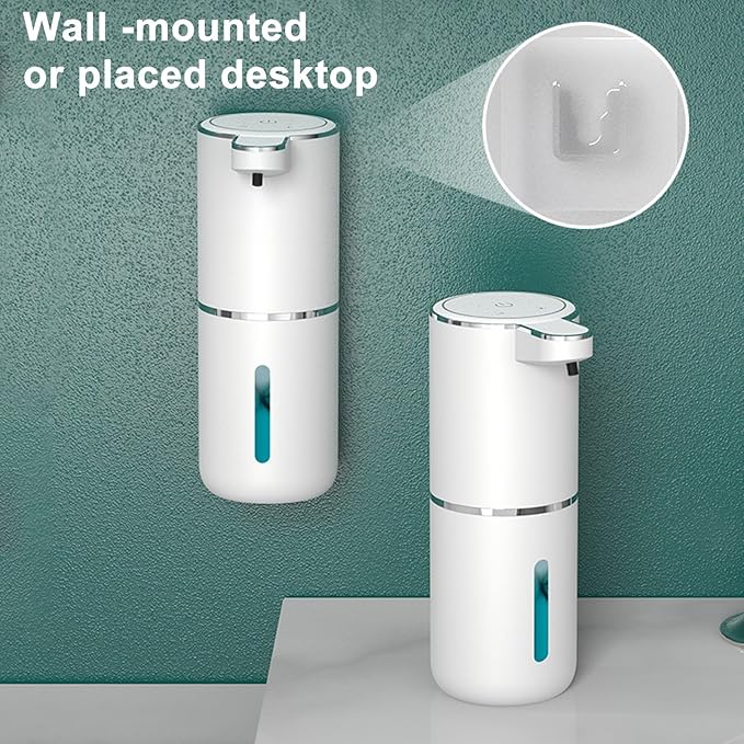 Automatic Foaming Soap Dispenser,3-Level Adjustable Foam, Wall Mount Dispenser,USB Rechargeable,11.8oz/ 350ml,Touchless Hand & Dish Dispenser for Bathroom, Kitchen,Hotel, Restaurant