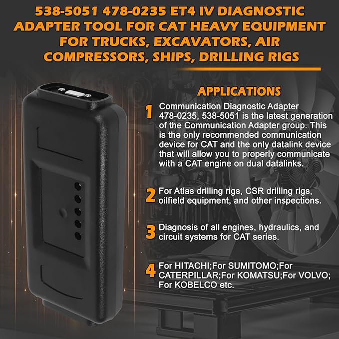 ET-4 Diagnostic Adapter Tool 538-5051 478-0235 2019C Version & 2021 Version for CAT Heavy Equipment(6&9&14 Pins Cable) ET4 Communication Diagnostic Tool