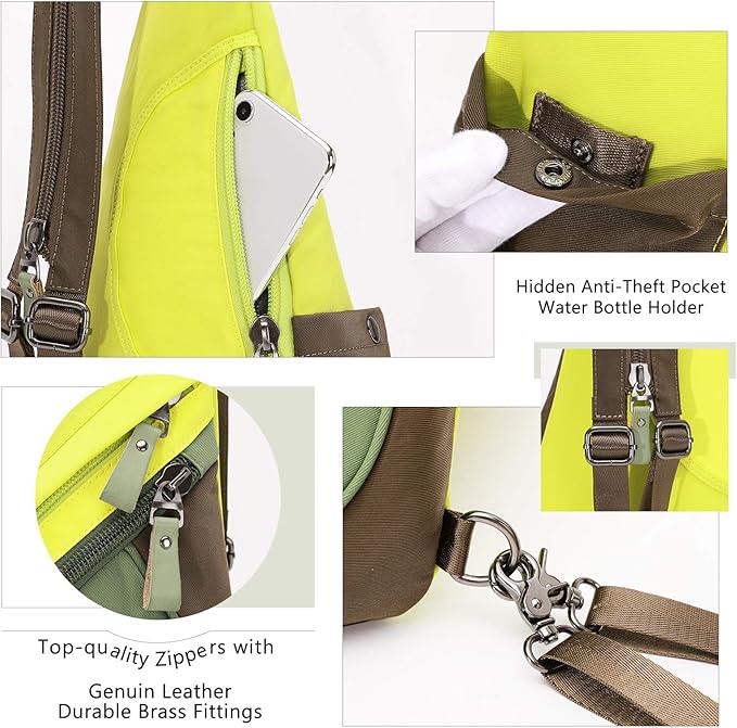 KL928 Nylon Sling Bag - Small Crossbody Backpack Shoulder Casual Daypack Multipurpose Rucksack for Men Women