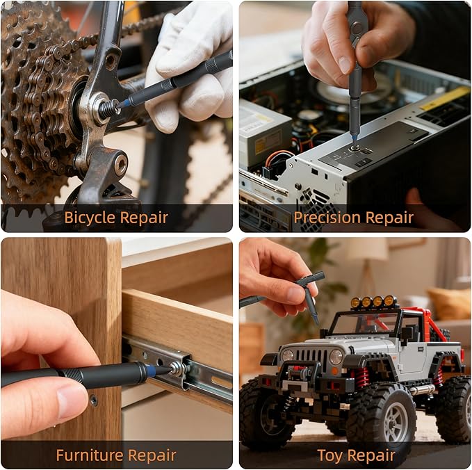 42-in-1 Magnetic Ratchet Screwdriver Set with 40 S2 Steel Bits, Small Repair Tool Kit with Detachable Handle, Precision Screwdriver Set for Furniture, Computer, Bike, Models, Small-Appliance