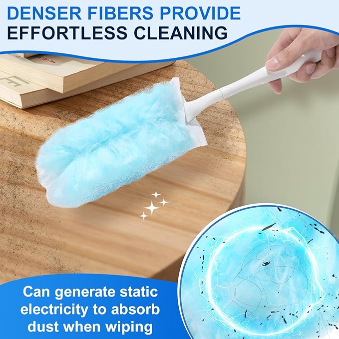 10 PCS Disposable Dusters Refills Compatible with Swiffer,Bulk Heavy Duty 360 Degree Duster Replacement Head for Blinds Ceiling Fans and Furniture Dusting