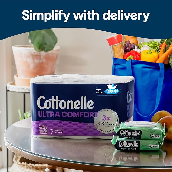 Cottonelle Ultra Comfort Soft Toilet Paper, 4 Mega Rolls = 16 Regular Rolls