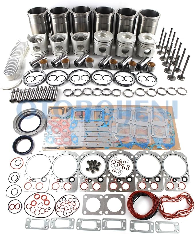 6D24 Engine Overhaul Rebuild Kit with Valve Kit for Mitsubishi 6D24 6D24T Engine for Kobelco SK450-6 SK480-6 for Kato HD1430 Excavator Engine Rebuild Repair Aftermarket Parts