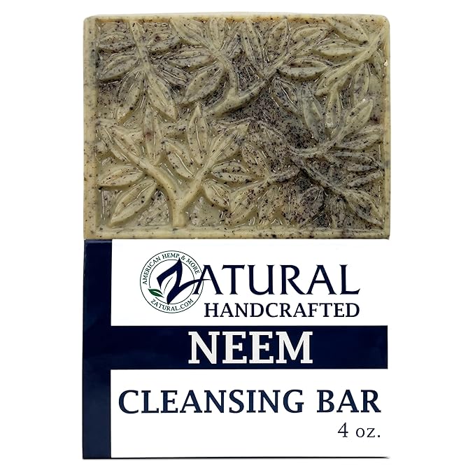 Zatural Neem Soap Bar Ultra-Sensitive Skin-Soothing Therapy for Skin Irritation, Itching, Flaking, and Dryness (3 Count)