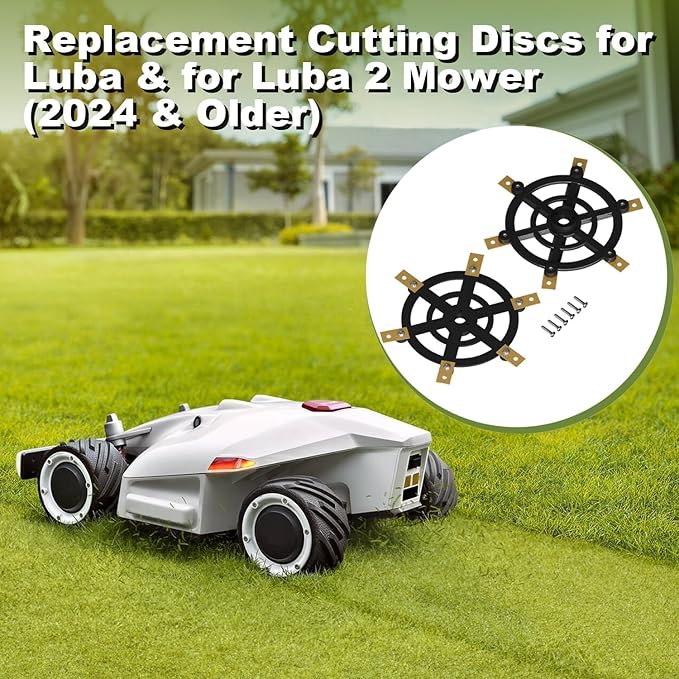 2Pcs Replacement Cutting Discs for Luba & for Luba 2 Mower (2024 & Older)