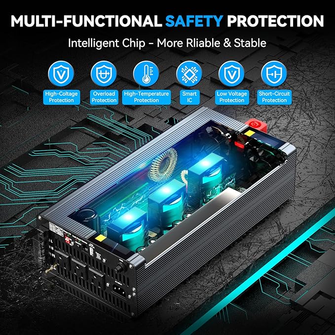 Sump Pump Battery Backup System, Safe Back Up System for Emergency and Power Outage, Sump Pump Backup Power Supply with LCD Screen Remote Controller, Auto Switching