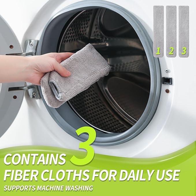 Skinny Duster with Extension Pole for Under Furniture, Under Appliance Cleaning Tool with 3 Microfiber Dusting Cloths, Retractable Flat Duster for Under Refrigerator, Tight Spaces, Gap