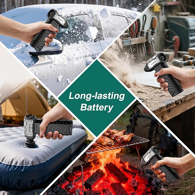 X305 Electric Air Duster Dual Battery - 150,000rpm, 3-Gear Adjustable Speed, Ultra-Powerful Brushless Motor Compressed air Duster, for Keyboard, Computer, House, Indoor and Outdoor