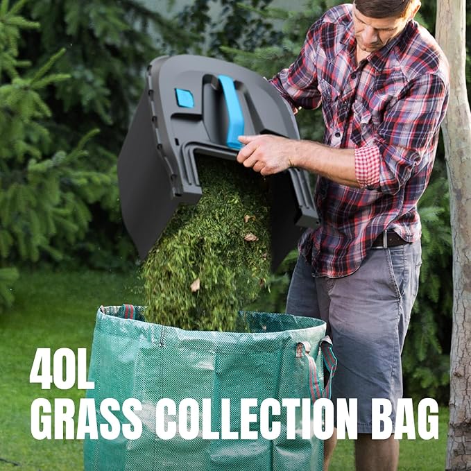 2x20V 18 inch Electric Lawn Mower Cordless, Brushless Push Lawn Mower with 6-Position Cutting Height Adjustment, 2x4.0Ah Battery & Dual Charger Included