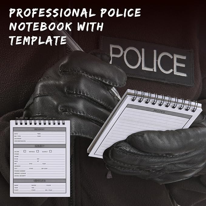 12 Pcs Public Safety Police Field Interview Notebook Report Notepad for Law Enforcement Officer Gifts Ticket Book Notebook Cop Interview Equipment Accessories, 70 Sheets/ 140 Pages(4.25x5.5 Inch)