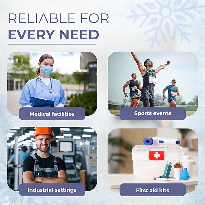 Ever Ready First Aid Disposable Cold Compress Therapy Instant Ice Pack for Injuries 4.5" x 7" - 125 Pack