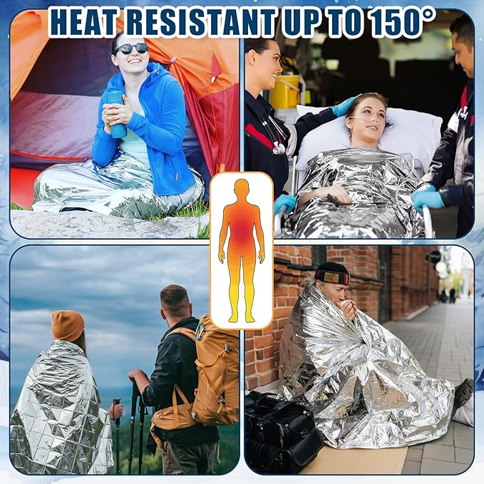 150 Pcs Winter Emergency Warm Set Includes Thermal Blankets Touchscreen Gloves Thick Socks Bulk Homeless Care Kit for Cold Weather Outdoor Survival Supplies Outdoor Aid(5 Colors)