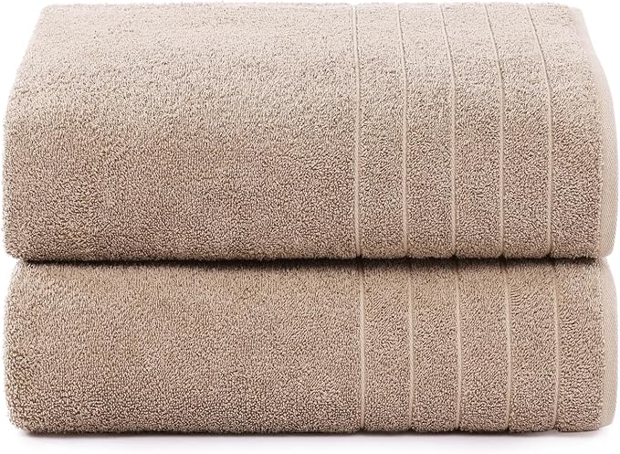 Casa Platino Oversized Bath Sheet Towels, 2 Pack Bath Sheet(36"x 72"), 100% Ring Spun Cotton Bath Sheets, Lightweight Bath Sheet Set, Quick Dry Bath Sheets, Soft Bath Sheet Towel - Tawny Brown