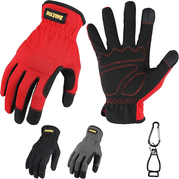 High Performance Work Gloves For Men(3 Pairs Pack), High Dexterity Touch Screen For Multipurpose,Excellent Grip (Extra Large)