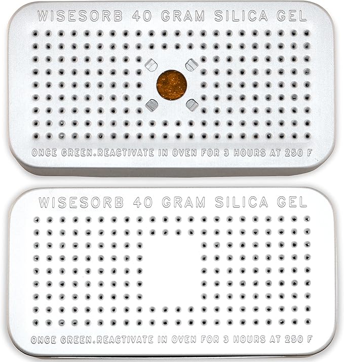 Silica Gel Canister, 40 Gram 1 Pack Silica Gel Desiccant Canister (Orange to Green), Reusable Desiccant Dehumidifier