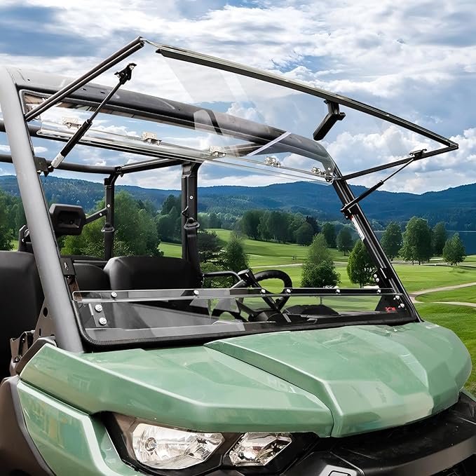 StarknightMT Flip Windshield Compatible With Can-Am Defender 2016-2025, Scratch-Resistant UTV Front Full Windshield Accessories For Defender HD5 HD8 HD10 Max