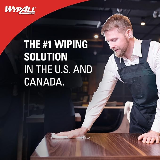 WypAll GeneralClean L30 Cloths Heavy Duty Cleaning Wipes (05812), Quarterfold, Strong and Soft Bulk Paper Wipers, White (12 Packs of 90 Sheets, 1,080 Sheet Total)