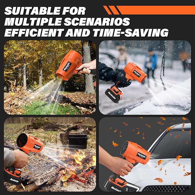 Electric Leaf Blower Cordless, 21V Handheld Leaf Blower with 2x3.0Ah Battery and Charger, Adjustable Speed for Lawn Care, Patio Cleaning, Blowing Leaves and Dust