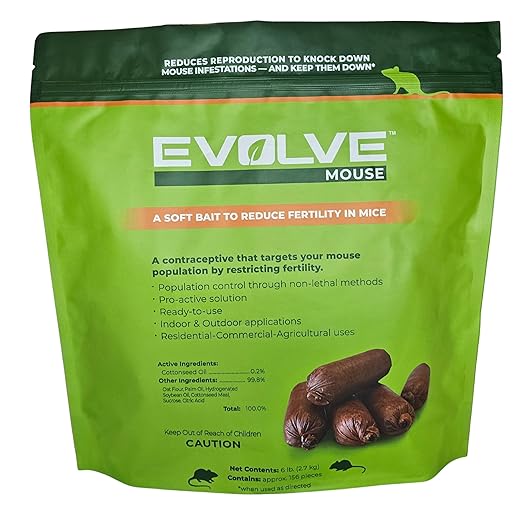 Evolve Mouse Birth Control Soft Bait Sausages – 6 lbs | Not a Poison, Long-Term Population Management
