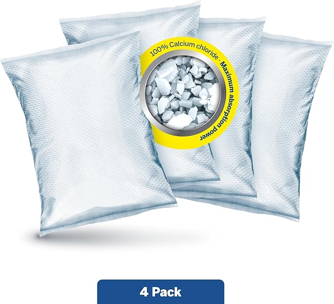 HUMYDRY® Bundle containing 4 refills 15.9oz Moisture Absorber Refill Pouches, unscented, medium room dehumidifier refills for spaces up to 200 sq.ft.