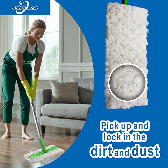 JEBBLAS 40Pack Pet Dry Sweeping Cloth Refills Heavy Duty Mop Pads Multi Surface Refills for Floor Mopping and Cleaning,Disposable Sweeping Cloth for Standard Sweeper