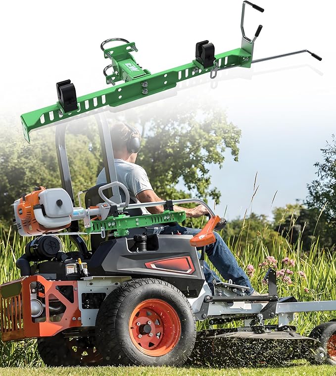 ELITEWILL Lawn Mower Trimmer Racks, Weed Eater Rack Holder for Zero Turn Mowers,Quick Clamp & Locking System for Landscaping Lawn Care, Green