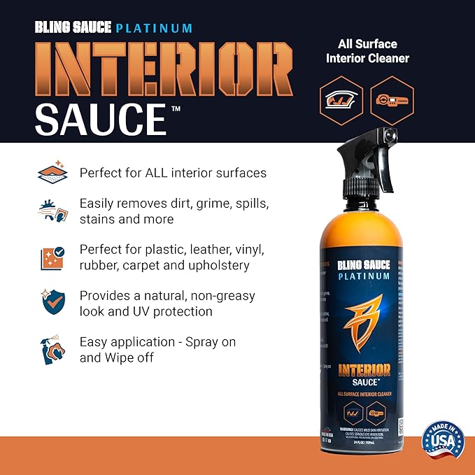 Bling Sauce Platinum Essentials 5-Pack Automotive Cleaning & Detailing Kit with 3 Microfiber Towels and Interior Sponge