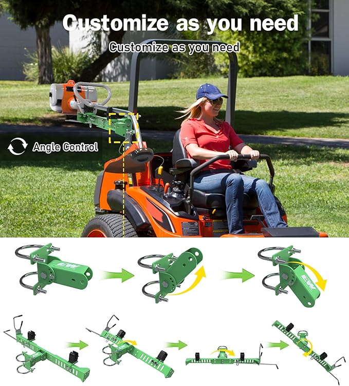 ELITEWILL Lawn Mower Trimmer Racks, Weed Eater Rack Holder for Zero Turn Mowers,Quick Clamp & Locking System for Landscaping Lawn Care, Green