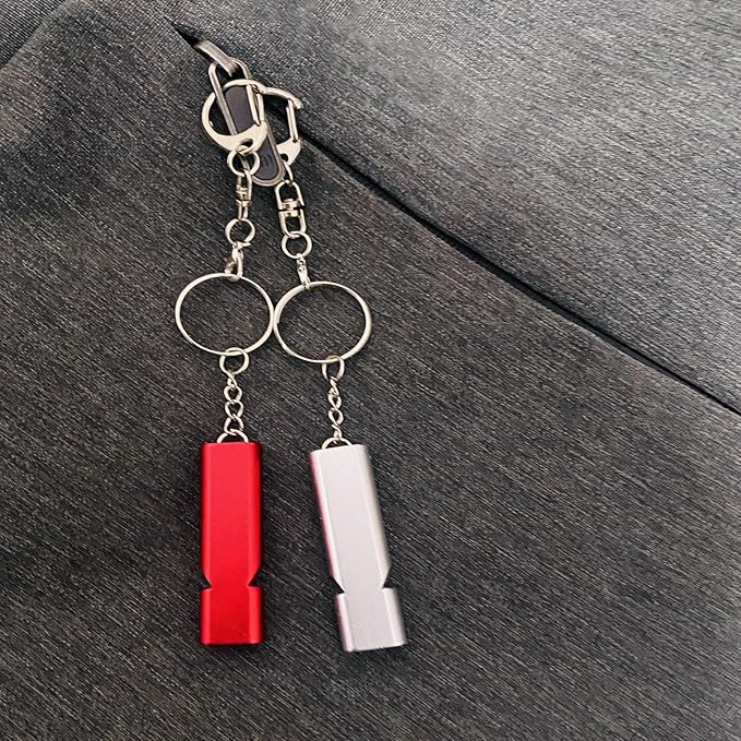 Emergency Whistle, 2Pack Safety and Rescue Whistle, with Lanyard Keychain, high pitched Dual Tube, Suitable for Outdoor Hiking, Camping, Rowing, Hunting, and Children's Rescue Signals