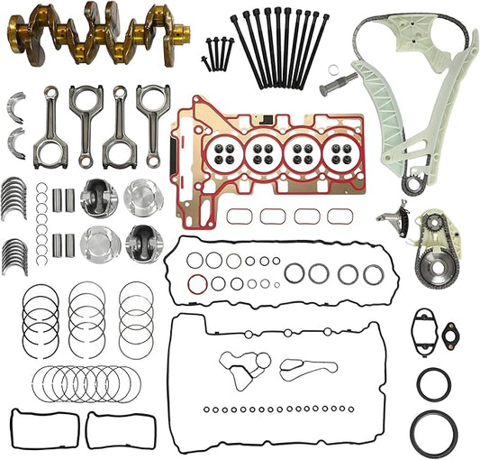 2.0 Engine Rebuild Overhaul Kit With Crankshaft & Timing Chain Kit Piston & Con-Rods & Bearing Set Fit For BMW N20 N26 125i 320i 328i 428i 528i X1 X3 Z4 F30 F10 F25 E89 2.0T 2009-2018