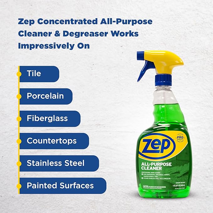 Zep All-Purpose Cleaner 32 oz (Case of 4) Cleans Almost Any Surface