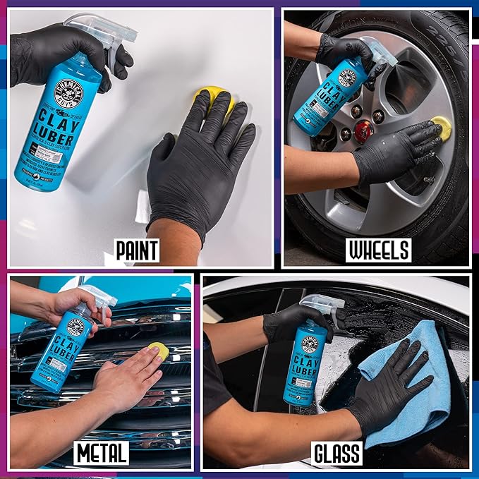 Chemical Guys Clay Bar Kit - Complete System - Clay Bar and Lubber Combo with Accessories for Smooth Paint Finish - Removes Embedded Dirt, Overspray, and Fallout - 6 Item Kit
