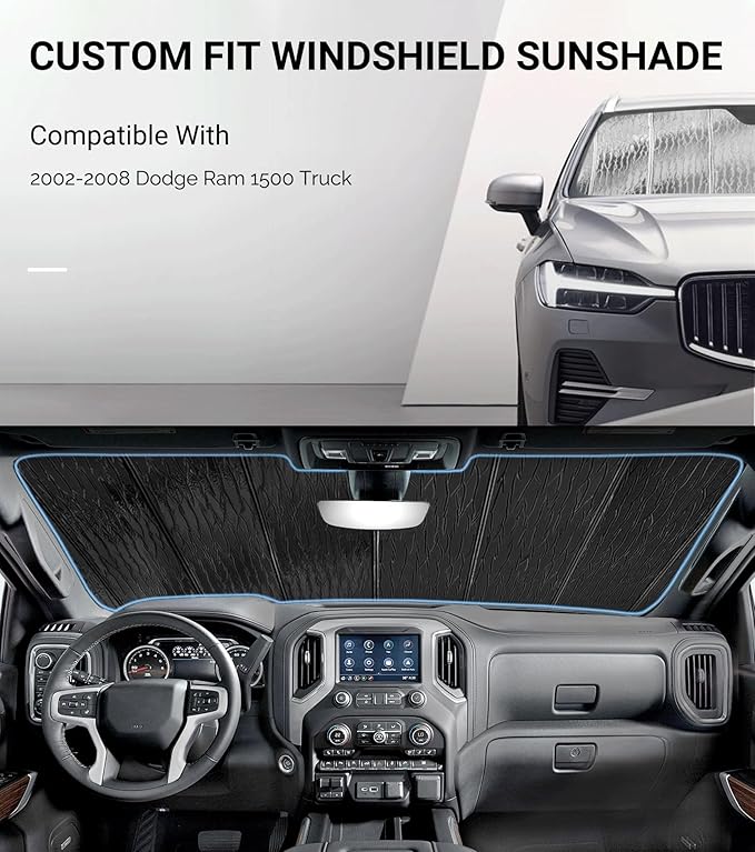 Windshield Sun Shade for Dodge Ram 1500 2002-2008 Front Window Sunshade - AstraGuard