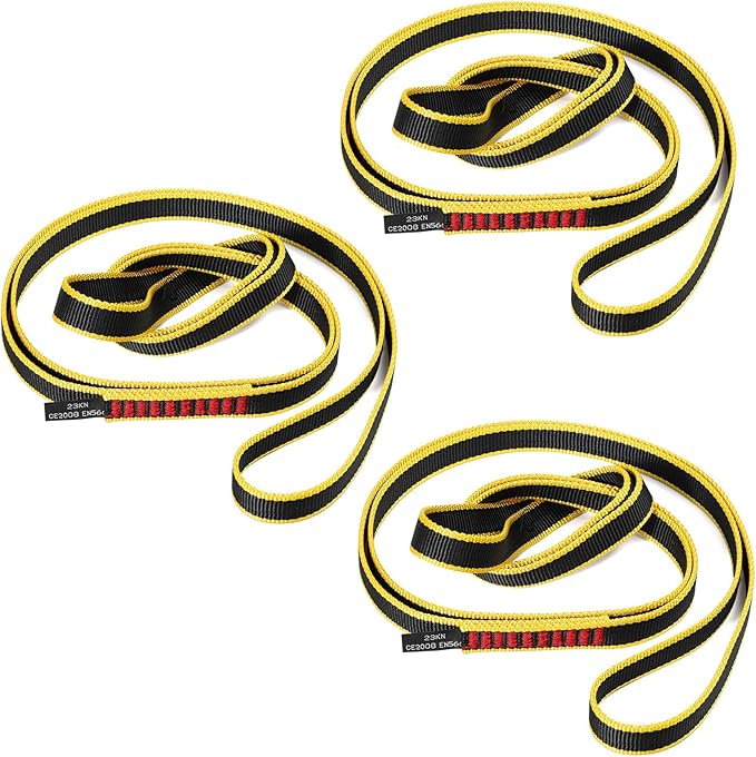 20MM Nylon Climbing Sling Runner 23KN CE2008/EN566 Rock Climbing Webbing Straps for Rock Climbing, Rappelling, Swing, Yoga Hammock etc