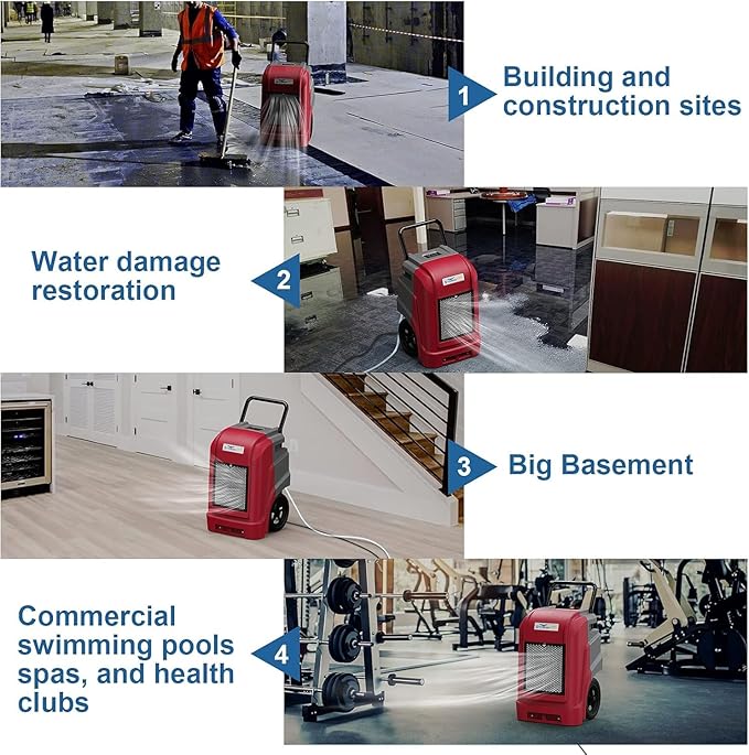 ALORAIR 190 Pints LGR Commercial Dehumidifier with Pump & Drain Hose, up to 2,600 Sq.Ft Industrial Dehumidifiers for Home, Water Damage Restore, Basements, Job Sites, 5 Years Limited Warranty