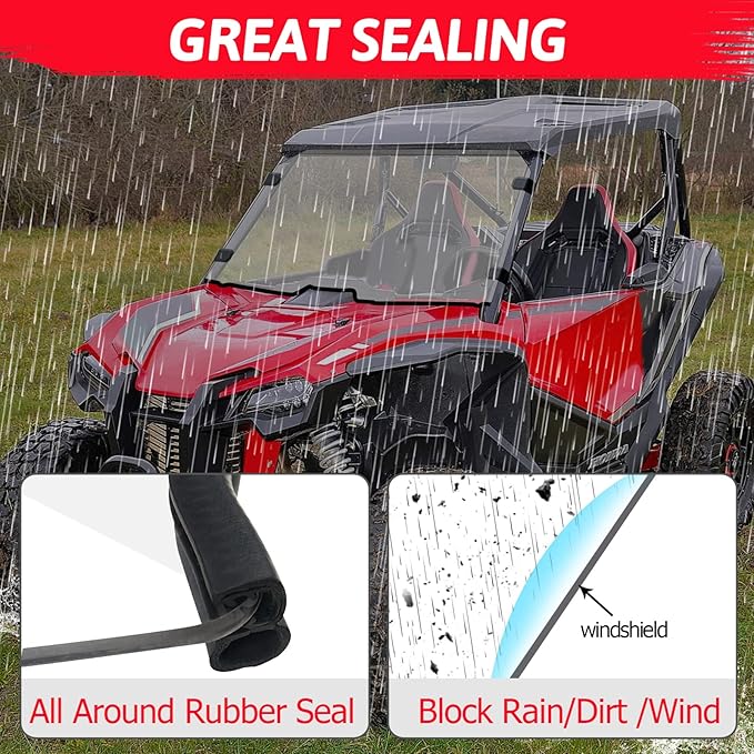 StarknightMT Talon 1000 Windshield (2019-2025), Scratch-Resistant Clear PC Front Windscreen Compatible with Talon 1000X/1000R/1000X4 UTV Accessories