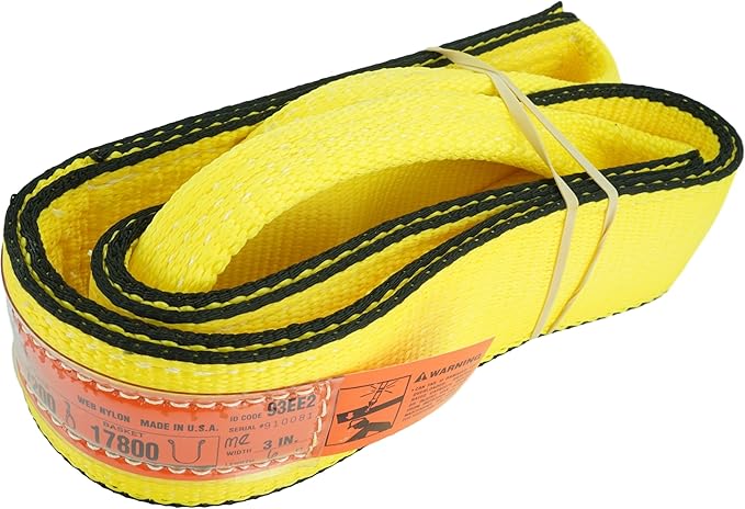 DD Sling (USA Made). 3" x 6', 2 Ply, Nylon Lifting Slings, Master Edge, Eye & Eye, Heavy Duty, 8900 lbs Vertical, 7200 Choker, 17800 Basket Load Capacity (3" x 6')
