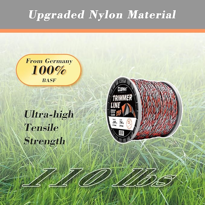 Cluparis 3-Pound Super Heavy Duty Trimmer Line .105-Inch-by-794-ft Twist Pro Trimmer Line Spool 3-Component Tri-Extrusion Weed Eater String with Super Line Cutter