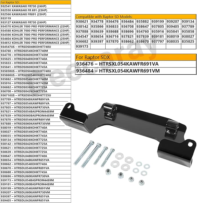 123292 Transaxle Crossbrace Brace New Upgraded Version Kit, Compatible with Hustler Raptor SD and Raptor SDX Riding Mowers
