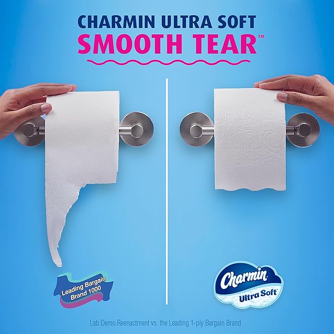 Charmin Ultra Soft Toilet Paper 12 Mega XL Rolls, 336 Sheets Per Roll (Packaging May Vary)
