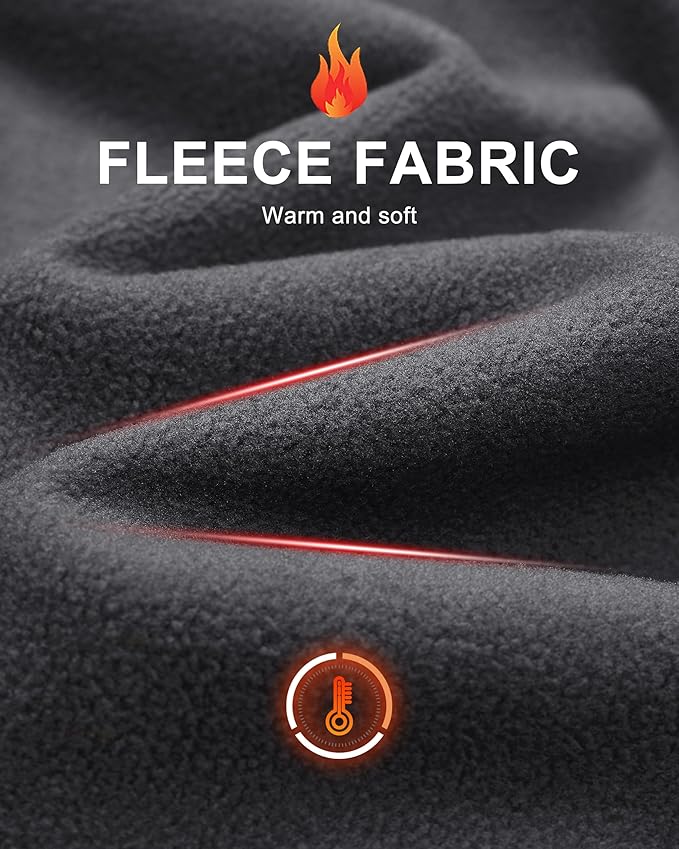 MAGCOMSEN Men's Waterproof Fleece Lined Rain Jacket Lightweight Softshell Raincoat with Hood Winter Hiking Windbreaker