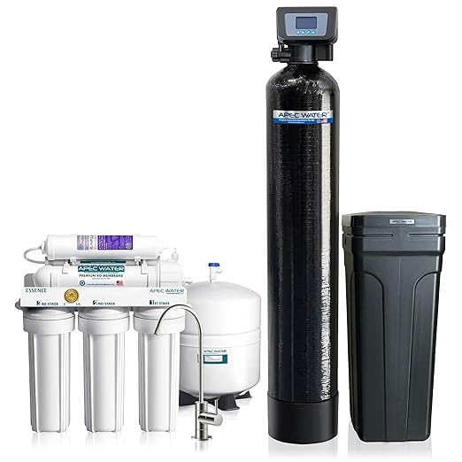 APEC WATER WH-SOFTENER-45-FG Reverse Osmosis System + Water Softener Savings Bundle | Top Tier Alkaline Mineral RO System | Spa Quality Water Softener 45K Grains, Digital Control Valve, 4-6 Bathrooms