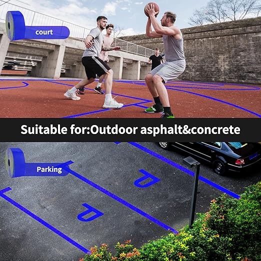 Reflective Pavement Marking Tape Slip-Resistant and Durable, Heavy-Duty Rubber Base for Outdoor Applications, Perfect for Driveways, Walkways, and Parking Areas (Blue, 2 Inch X 18 Feet)